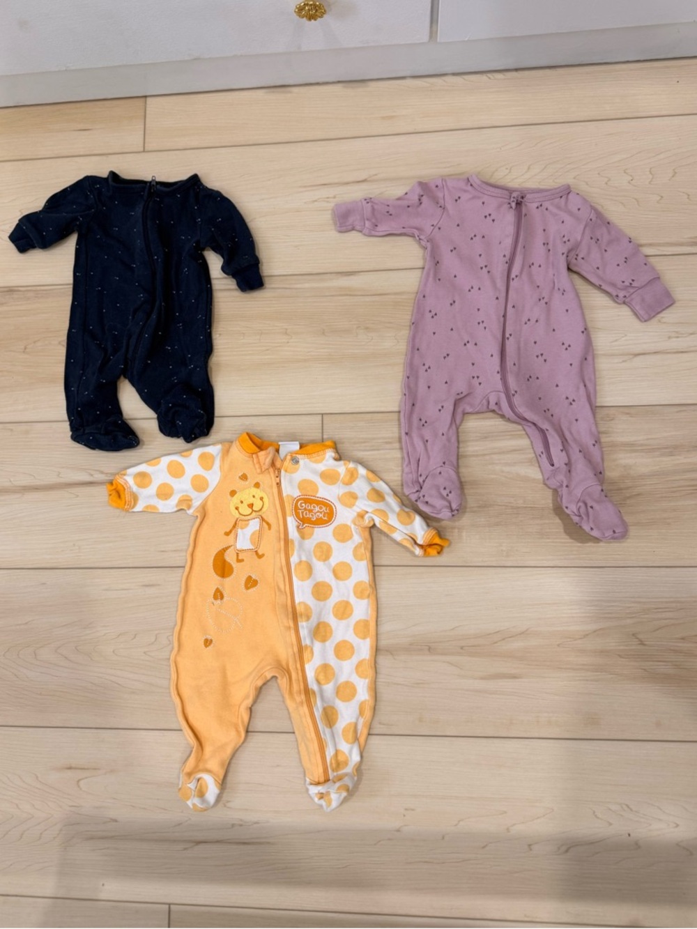 Baby Footed Pajamas | 3-Piece Bundle | Gagou Tagou & TAG | NB & 1M